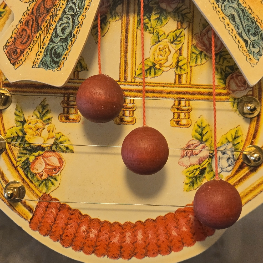 Vintage Wooden Door‎ Harp Christmas French Horn Cottagecore Retro Beautiful EUC - Picture 5 of 9